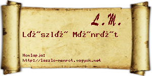 László Ménrót névjegykártya